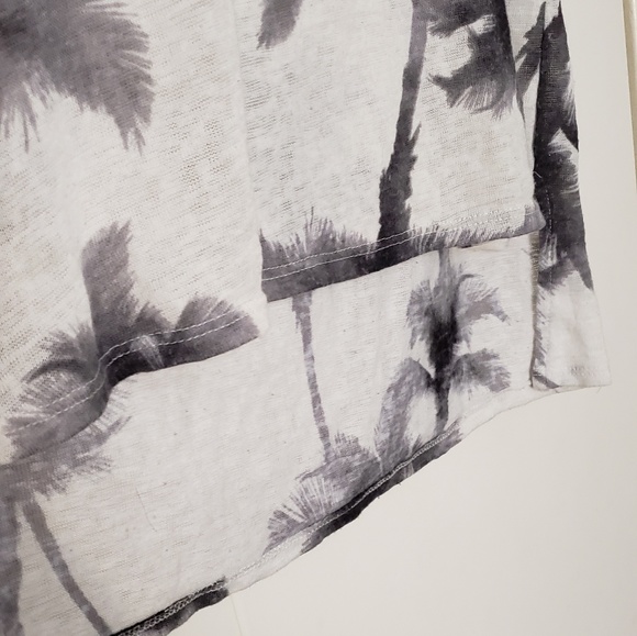 Watercolor Palm Tree Print High Low Tank Top - Picture 5 of 5